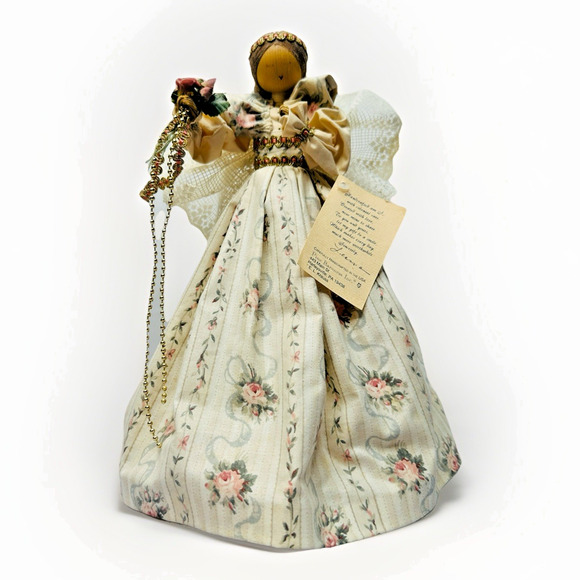 Vintage Pine Baroness Doll Handmade in USA Angel Figurine Folk Art Décor w/ Tag - Picture 1 of 11